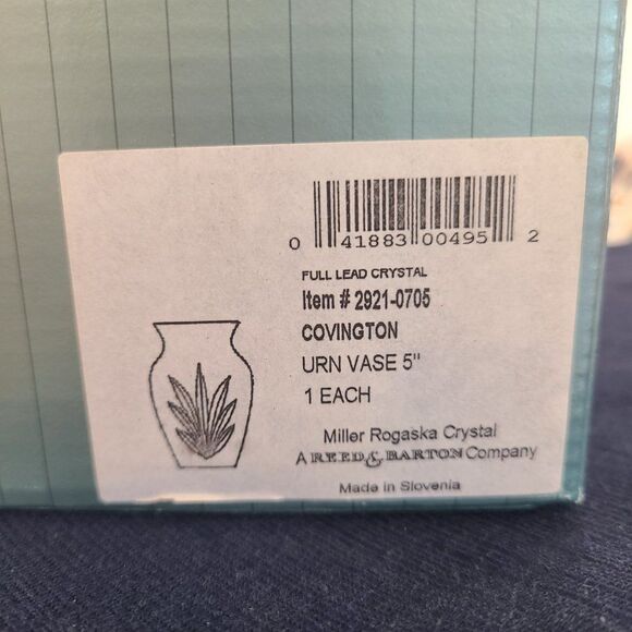 Miller Rogaska Crystal Covington Urn Vase 5" Full Lead Beautiful Crystal NIB NWT - Picture 4 of 14